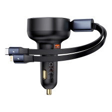 Baseus Enjoyment USB-A autós töltő USB-C / Lightning kábellel 60W - fekete mobiltelefon kellék
