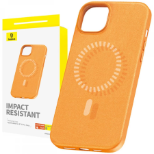 Baseus Fauxther mágneses hátlaptok iPhone 15 Pro Max narancssárga tok és táska