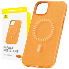 Baseus Fauxther mágneses hátlaptok iPhone 15 Pro narancssárga tok és táska