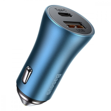 Baseus Golden Contactor Pro autós töltő, USB + USB-C, QC4.0 +, PD, SCP, 40 W (kék) mobiltelefon kellék
