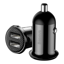 Baseus Grain Pro autós töltő 2x USB 4.8A, fekete (CCALLP-01) mobiltelefon kellék