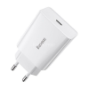 Baseus Hálózati töltő adapter, 20W, USB Type-C aljzat, gyorstöltés, PD, Baseus Speed Mini, fehér