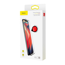 Baseus képernyővédő üveg (3D lekerekített szél, ultravékony, karcálló, 0.23mm, 9H) FEKETE [Apple iPhone 11 Pro Max] (SGAPIPH65-PE01) mobiltelefon kellék