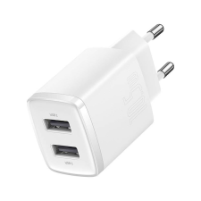 Baseus kompakt gyorstöltő 2x USB, 10.5W fehér (CCXJ010202) (CCXJ010202) mobiltelefon kellék