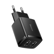 Baseus kompakt gyorstöltő 2x USB 10.5W fekete (CCXJ010201) (CCXJ010201) mobiltelefon kellék