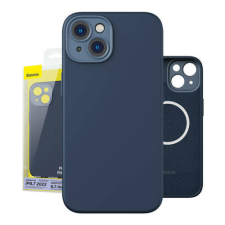 Baseus Liquid Silica Magnetic Case and Tempered Glass set for iPhone 14 Plus (blue) mobiltelefon kellék