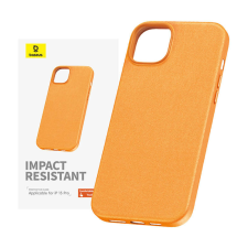 Baseus Phone Case for iPhone 15 ProMax Baseus Fauxther Series (Orange) tok és táska