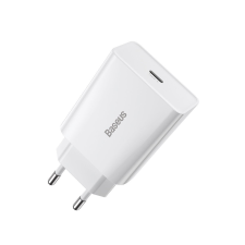 Baseus Speed Mini Quick Charger Hálózati USB-C töltő - Fehér (20W) mobiltelefon kellék