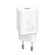 Baseus Super Si 1C gyors hálózati töltő USB-C 25W Power Delivery Quick Charge fehér (CCSP020102) mobiltelefon kellék