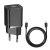Baseus SUPER SI hálózati töltő Type-C aljzat (5V / 3000mA, 20W, PD gyorstöltés + Type-C - lightning 8pin kábel) FEKETE Apple IPAD 2, Apple iPhone 5, Apple iPhone 5S, Apple iPhone 5C, Apple IPAD