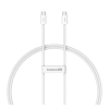 Baseus superior 2 adatkábel (type-c - type-c, 100w, pd gyorstöltő, 100cm, törésgátló) fehér