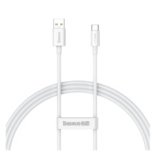 Baseus SUPERIOR adatkábel és töltő (USB - Type-C, 65W, PD gyorstöltés támogatás, 100cm, törésgátló) FEHÉR Samsung Galaxy A34 5G (SM-A346), Lenovo Tab M8 Gen4 (TB300F), Nokia G22, Lenovo T kábel és adapter