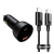 Baseus SUPERME autós töltő USB / Type-C aljzat (20V / 5A, 100W, PD gyorstöltés, LED kijelző + Type-C kábel) FEKETE Apple iPhone 15 Plus, Xiaomi Poco F5 Pro, OnePlus Pad, Huawei Nova 11i, OnePlu