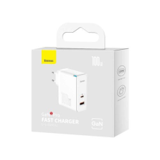  Baseus Travel Charger GaN5 Pro Quick wall charger C+U, PD3.0, QC4.0 +, AFC, 100W EU White (CCGP090202) mobiltelefon kellék