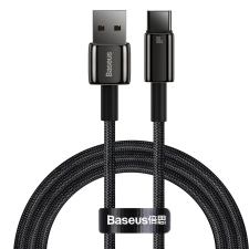Baseus Tungsten Gold kábel USB-A - USB-C 480Mb/s 100W 1m fekete (CAWJ000001) kábel és adapter