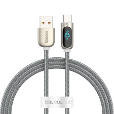 Baseus USB-A - USB-C kábel kijelzővel 1m ezüst (CATSK-0S) kábel és adapter
