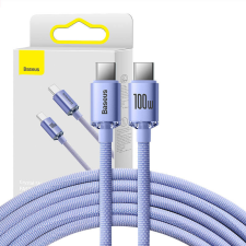 Baseus USB-C-kábel a USB-C Baseus Crystal Shine, 100W, 1.2m (ibolya) kábel és adapter