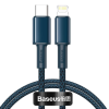 Baseus USB-C-Lightning nagy sűrűségű fonott kábel, 20W, 5A, PD, 1m, kék (CATLGD-03) (CATLGD-03)