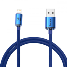 Baseus USB-kábel a Lightning Baseus Crystal Shine, 2.4A, 1.2m (kék) kábel és adapter