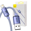Baseus USB-kábel Lightning Baseus Crystal Shine, 2.4A, 2m (Ibolya)