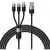 Baseus USB Lightning + Micro USB + USB Type C Átalakító Fekete 1.2m CAXS000001