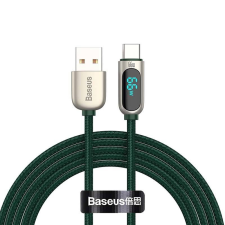 Baseus USB-USB-C kábel kijelzővel, 66W, 2m, zöld (CASX020106) (CASX020106) kábel és adapter