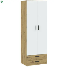  BASIC TWO Ruhásszekrény Tölgy/Fehér Színben 74 cm 2D2S bútor