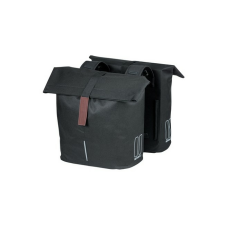 BASIL dupla táska City Double Bag, Universal Bridge System, fekete kerékpáros kerékpár és kerékpáros felszerelés