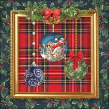 Baubles in frame papírszalvéta 33x33cm, 20db-os papírárú, csomagoló és tárolóeszköz
