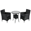  Bayamo polyrattan kerti bútor garnitúra kávézó szett 2 személyes fekete-szürke 200191