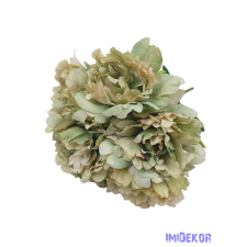  Bazsarózsa 7 fejes selyem csokor 40cm - Zöld dekorációs kellék