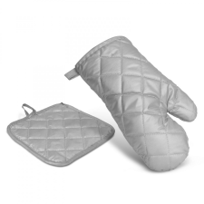 BBQ Edényfogó kesztyű és alátét szett - 25 cm - szürke (56051D) lakástextília