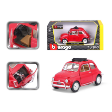 BBurago 1:24 Fiat 500L (1968) piros autópálya és játékautó
