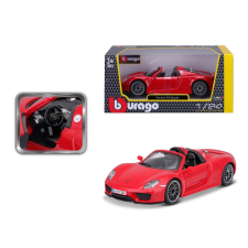 BBurago 1:24 Plus Porsche 918 Spyder piros autópálya és játékautó