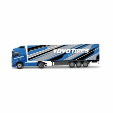 BBurago 1:43 Volvo FH16 Globetrotter 750 XXL Toyo Tires pótkocsival autópálya és játékautó