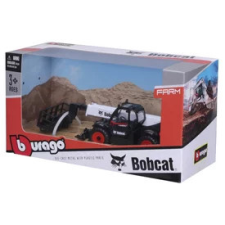 Bburago 1/50 - Bobcat teleszkópos emelőkosárral autópálya és játékautó