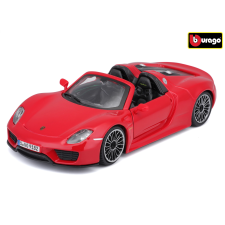 Bburago Porsche 918 Spyder piros autópálya és játékautó