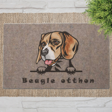  Beagle kutyás lábtörlő barna háttérrel (60 x 40 x 0,2 cm) lakástextília