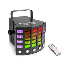 Beamz BeamZ Gobo Derby (8x3W) RGBA 15 optikás + UV + Stroboszkóp DMX derby fényeffekt világítási kellék