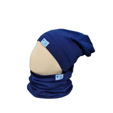  Beanie kétrétegű extra, kék babasapka, sál