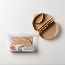 Bébiétel diverzifikációs konténer Miniware Silifold, 100% élelmiszer szilikon, mandulavaj babaétkészlet
