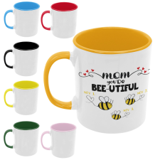  Bee-utiful Anya és méhecskéi (Személyre szabható) - Színes Bögre bögrék, csészék
