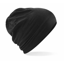 Beechfield Uniszex téli sapka Beechfield Hemsedal Cotton Beanie B366 Fekete/Fekete női sapka