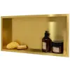  Beépíthető fürdőszobai polc arany színben 300 x 600 mm, szegéllyel ellátott, rozsdamentes acél lemezből