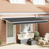  Behúzható napellenző Antracit 350 x 200 cm Poliészter és fém