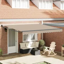  Behúzható napellenző Bézs 400 × 300 cm Pamut és Alumínium nyílászáró