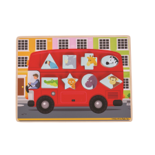 Beillesztős puzzle busz állatokkal puzzle, kirakós