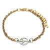  Békejel charmos rozsdamentes acél karkötő, arany színű