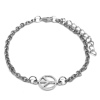 Békejel charmos rozsdamentes acél karkötő, ezüst színű