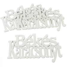  Békés Karácsonyt felirat fehér 21cm 3db-os dekorációs kellék